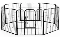 Merkloos Hondenren - Puppyren - Hondenkennel - 8 Kennelpanelen - Staal - 80 Cm Hoog - 640 Cm Omtrek - Uitbreidbaar -Hondenbenodigdheden 1200x737 8