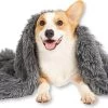 Fluffy Blanket - Pluche Hondendeken - 120 X 100 CM - Grijs - Voor De Auto Of Bank - Fleece -Hondenbenodigdheden 1200x749 2