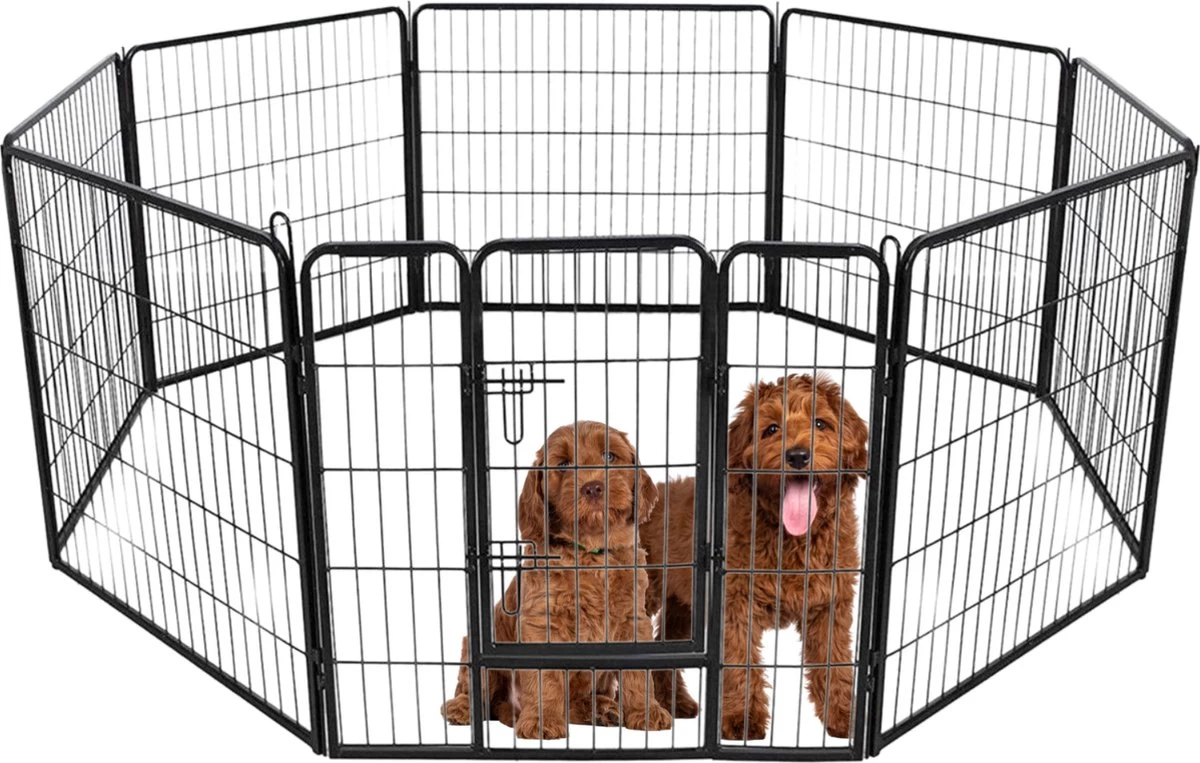 Topmast Premium Puppyren - Zwart - Hondenren - Opvouwbaar - 80 Cm Hoog - Binnen - Voor Puppy's En Honden 3 Topmast Premium Puppyren - Zwart - Hondenren - Opvouwbaar - 80 Cm Hoog - Binnen - Voor Puppy's En Honden