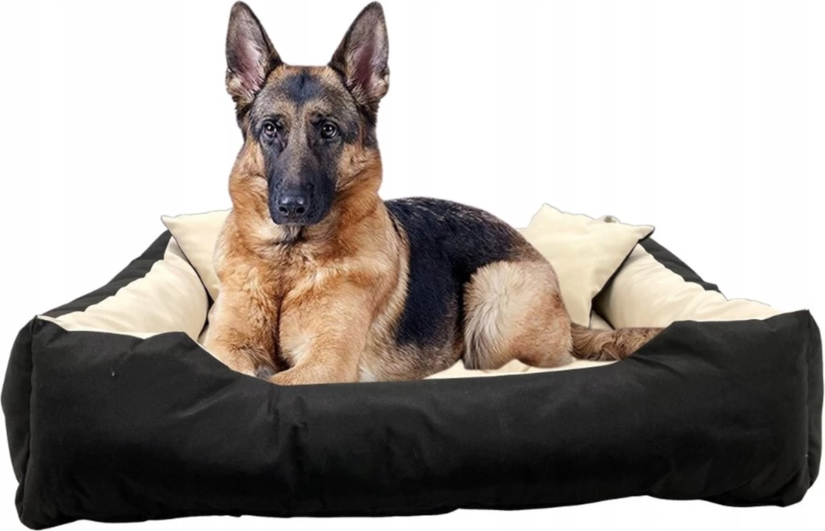 Ecco - Honden- En Kattenbed Met Kussen | Binnenmaat: 130x100 / Buitenmaat: 145x115cm - Beige / Zwart 9 Ecco - Honden- En Kattenbed Met Kussen | Binnenmaat: 130x100 / Buitenmaat: 145x115cm - Beige / Zwart - Afbeelding 7
