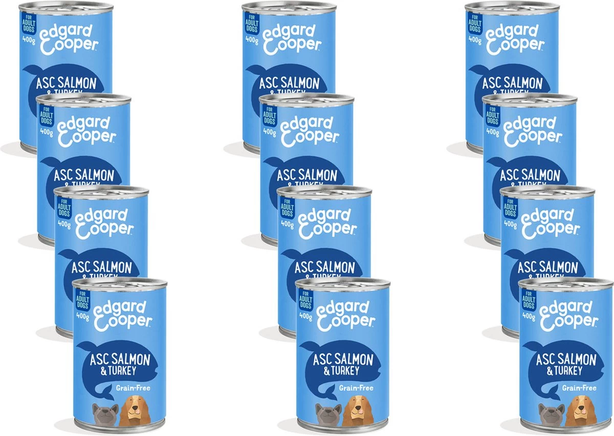 Merkloos Edgard&Cooper Blik Salmon Turkey Adult - Hondenvoer - 12 X Zalm Kalkoen 400 G Graanvrij 4 Merkloos Edgard&Cooper Blik Salmon Turkey Adult - Hondenvoer - 12 X Zalm Kalkoen 400 G Graanvrij - Afbeelding 2