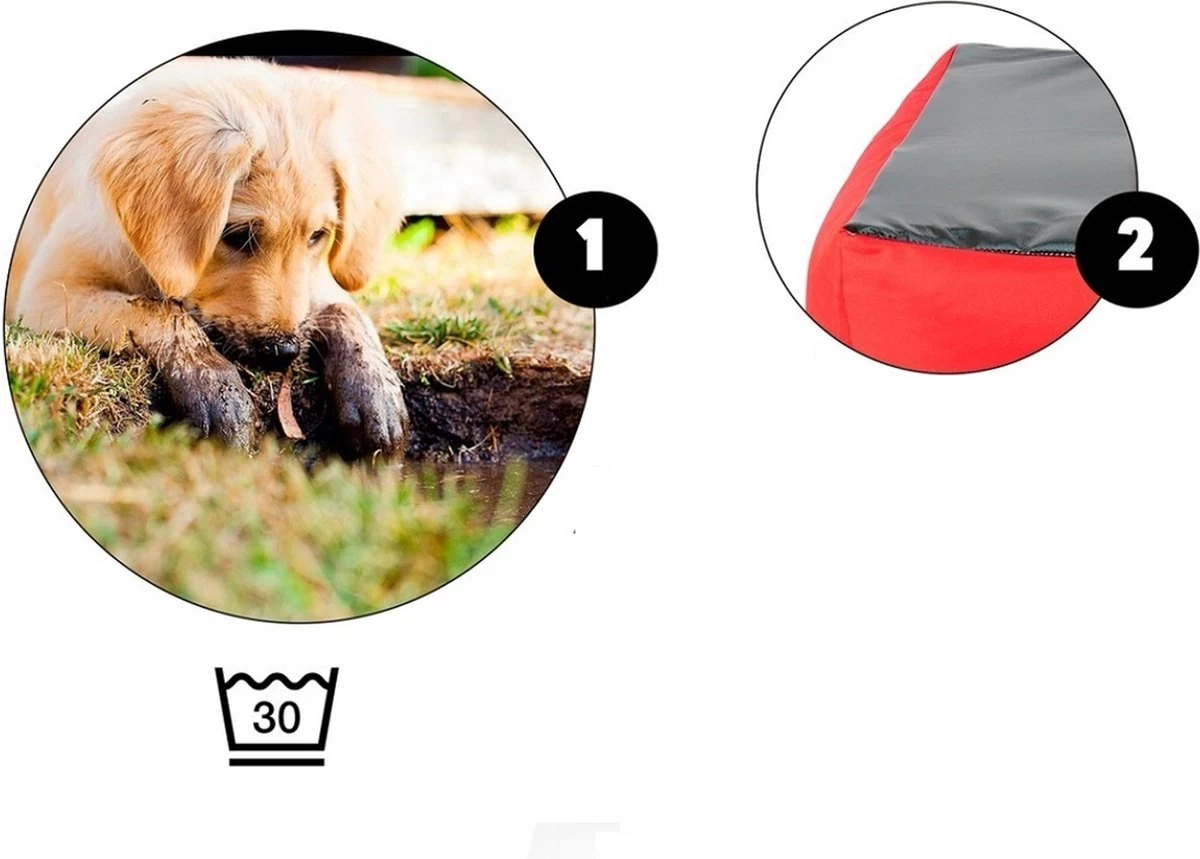 Ecco - Honden- En Kattenbed Met Kussen | Binnenmaat: 130x100 / Buitenmaat: 145x115cm - Beige / Zwart 8 Ecco - Honden- En Kattenbed Met Kussen | Binnenmaat: 130x100 / Buitenmaat: 145x115cm - Beige / Zwart - Afbeelding 6