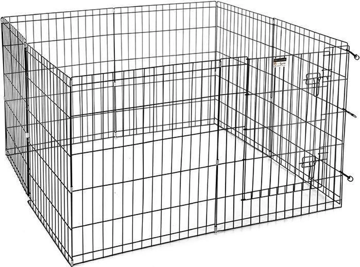 Topmast Puppyren Hond Opvouwbaar XL Zwart Gecoat Metaal. 76 Cm Hoog - 560 Cm Omtrek 6 Topmast Puppyren Hond Opvouwbaar XL Zwart Gecoat Metaal. 76 Cm Hoog - 560 Cm Omtrek - Afbeelding 4