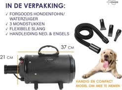Forgoods Professionele Hondenfohn - Waterblazer Voor Honden - Hondenfohn Met 4 Opzetstukken - 2800W Verstelbaar Vermogen - Roze -Hondenbenodigdheden 1200x890