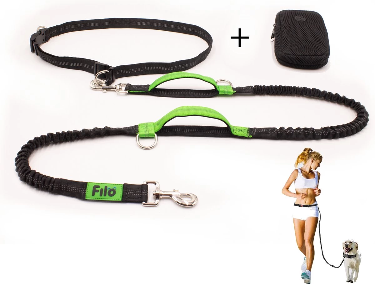 Filo Elastische Hondenriem Groot - Hardlopen En Wandelen - Hardloopriem Hond Handsfree Met Heuptasje - Looplijn Met Heupriem - Canicross Gordel Honden - Riemen - Heupgordel - Leiband 3 Filo Elastische Hondenriem Groot - Hardlopen En Wandelen - Hardloopriem Hond Handsfree Met Heuptasje - Looplijn Met Heupriem - Canicross Gordel Honden - Riemen - Heupgordel - Leiband