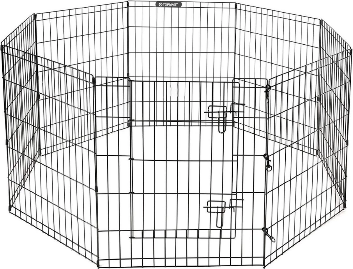 Topmast Puppyren Uitvouwbaar - Zwart - 560 Cm Omtrek - 76 Cm Hoog - Opvouwbaar - Expandable XL - Hondenren 5 Topmast Puppyren Uitvouwbaar - Zwart - 560 Cm Omtrek - 76 Cm Hoog - Opvouwbaar - Expandable XL - Hondenren - Afbeelding 3
