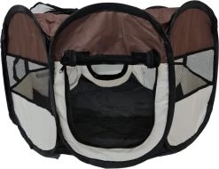 Dailyibed Opvouwbare Puppyren - Bruin - 115x115x58 Cm - Incl. Draagtas - Incl. Voederbak -Hondenbenodigdheden 1200x921 2