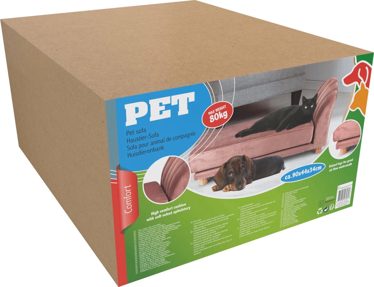 Maxxpro Katten- En Hondenbank - Roze - Verhoogd Met Houten Poten - Fluweel Materiaal - 90 X 44 X 34 CM - Huisdieren Tot 80 KG 7 Maxxpro Katten- En Hondenbank - Roze - Verhoogd Met Houten Poten - Fluweel Materiaal - 90 X 44 X 34 CM - Huisdieren Tot 80 KG - Afbeelding 5