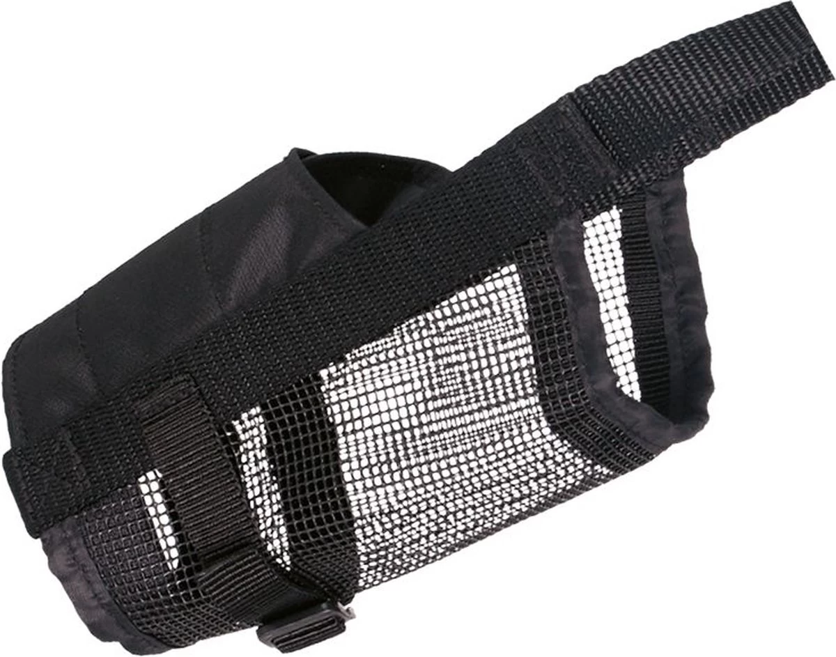 Trixie Muilkorf Polyester Met Gaas Inzet Zwart (M 19-26 CM) 6 Trixie Muilkorf Polyester Met Gaas Inzet Zwart (M 19-26 CM) - Afbeelding 4