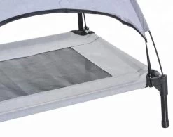 Dogs&Co Honden Ligbed Met Zonnedak Grijs 122x92x23 Cm Hoogte Incl Dak 108cm - Grote Hondenbed Stretcher Met UV Canopy - Hondenstretcher Met Zonnetent -Hondenbenodigdheden 1200x945 2
