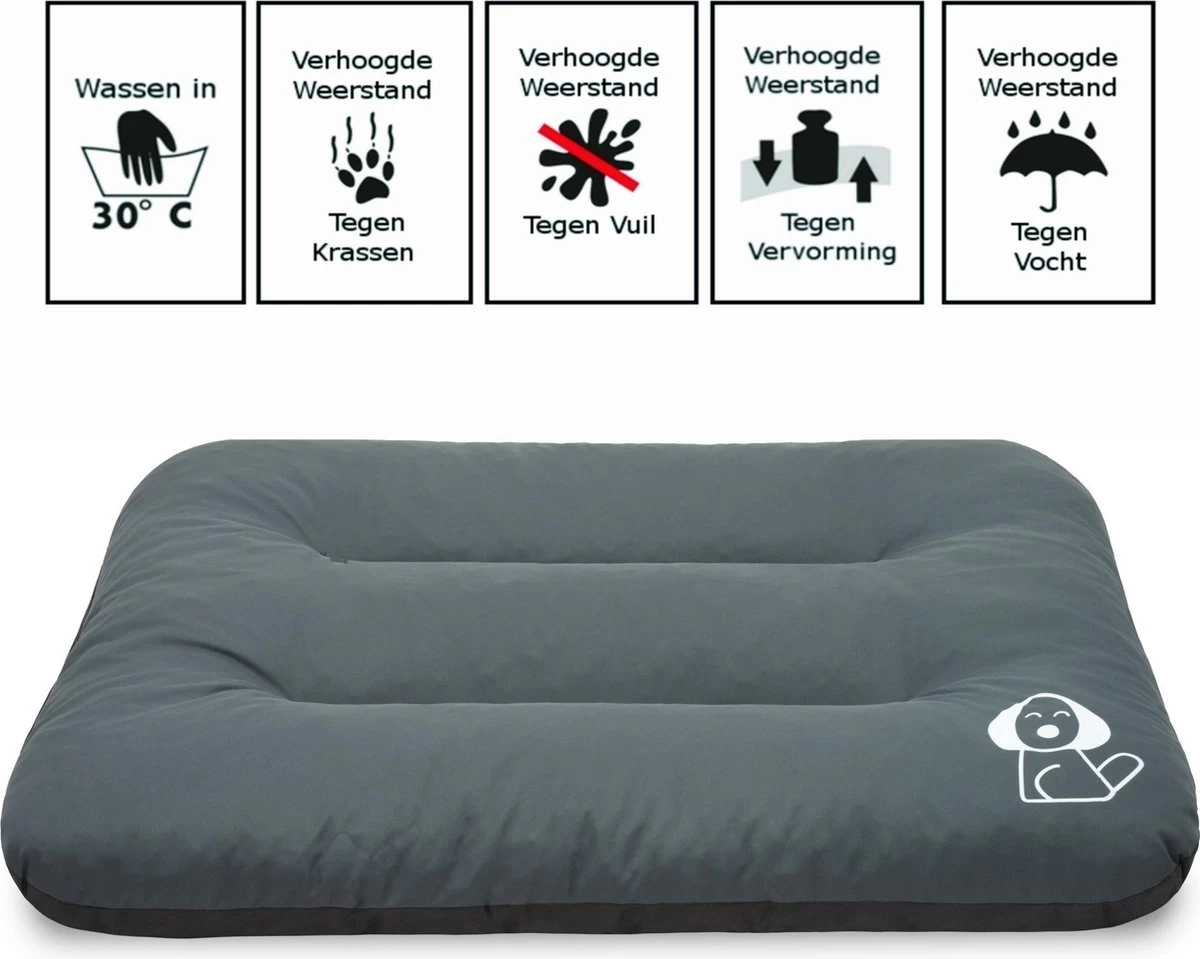 Hondenkussen XL - Donkergrijs - 60 X 90 X 12 4 Hondenkussen XL - Donkergrijs - 60 X 90 X 12 - Afbeelding 2