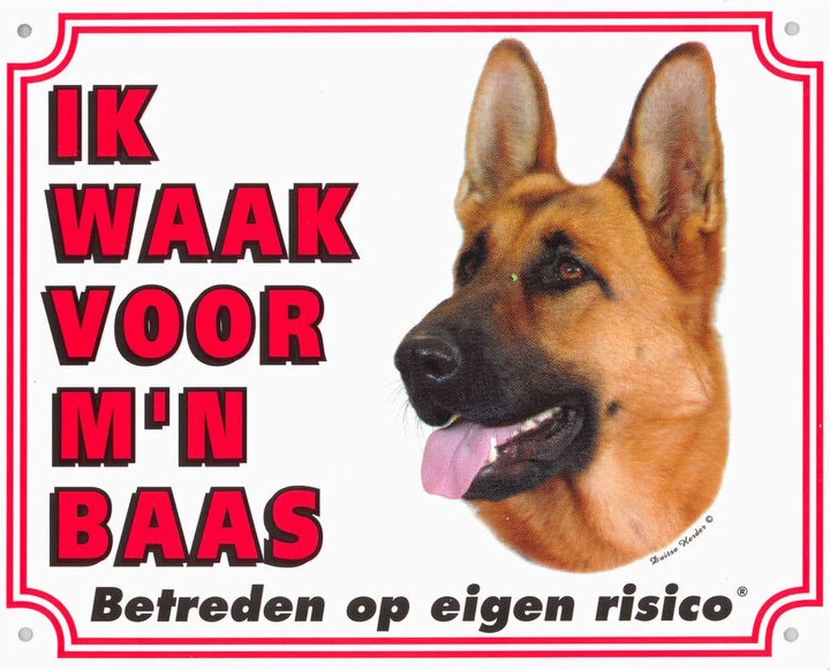 Waakbord 08 Duitse Herder 20x25cm 3 Waakbord 08 Duitse Herder 20x25cm - Afbeelding 2