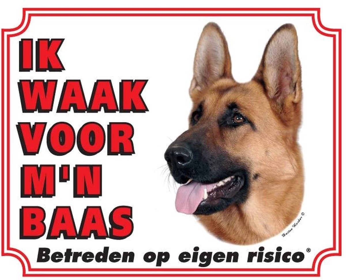 Waakbord 08 Duitse Herder 20x25cm 2 Waakbord 08 Duitse Herder 20x25cm