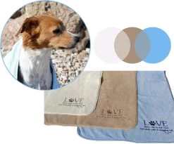 Pepets© – Hondenhanddoek – Honden Handdoek – Microvezel Handdoek – Handdoek Hond – Hondendeken – Droogdoek Hond – Dierendeken – Absorberend – 100*50CM - Beige - GRATIS Zonnebril -Hondenbenodigdheden 1200x995