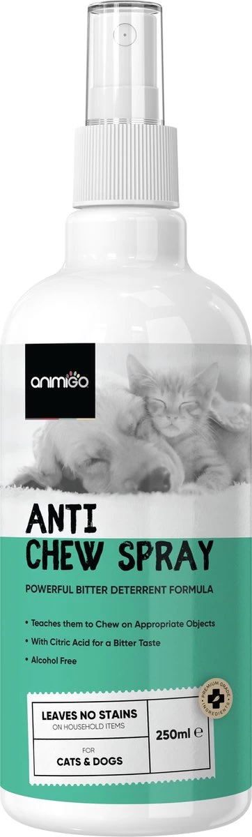 Animigo Anti Bijt En Knaag Spray Voor Honden En Katten - 250 Ml - Tegen Ongewenst Knagen En Bijten - 100% Natuurlijk 3 Animigo Anti Bijt En Knaag Spray Voor Honden En Katten - 250 Ml - Tegen Ongewenst Knagen En Bijten - 100% Natuurlijk
