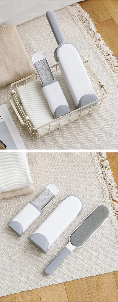 IGOODS - Pet Hair Remover - Hond & Kat Roller Brush - Dubbelzijdig Bont Ontharingsgereedschap Met Zelfreinigende Basis - Reismaatborstel - Voor Kleding - Bank - Tapijt - Autostoel GRIJS 7 IGOODS - Pet Hair Remover - Hond & Kat Roller Brush - Dubbelzijdig Bont Ontharingsgereedschap Met Zelfreinigende Basis - Reismaatborstel - Voor Kleding - Bank - Tapijt - Autostoel GRIJS - Afbeelding 5