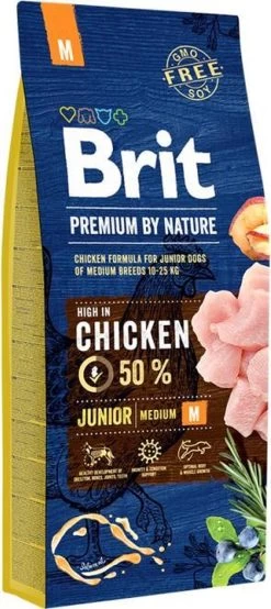 Brit Premium By Nature Hondenvoer Junior M 15 Kg - Hond -Hondenbenodigdheden 535x1200