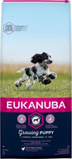 Eukanuba Dog Puppy Medium Breed- Kip - Puppyvoer - 15 Kg -Hondenbenodigdheden 549x1200 1
