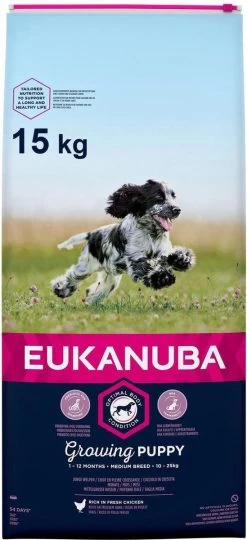 Eukanuba Dog Puppy Medium Breed- Kip - Puppyvoer - 15 Kg