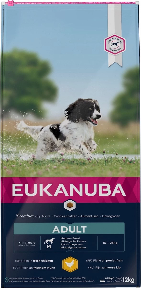 Eukanuba Dog Adult - Gemiddelde Rassen - Kip - Droogvoer - 12 Kg 3 Eukanuba Dog Adult - Gemiddelde Rassen - Kip - Droogvoer - 12 Kg