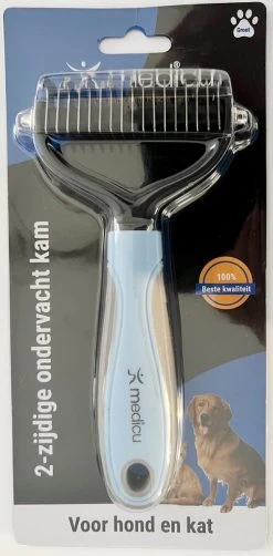 Hondenkam 2-Zijdige Voor Ondervacht - Kattenkam - Voorkomt Haaruitval - Verwijdert Klitten - MEDICU ® Premium Quality -Hondenbenodigdheden 591x1200