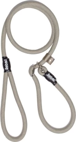 Rebel Petz - Honden Trainingslijn Met Halsband - Taupe, Zwart, Groen & Oranje - Maat Small Of Large - Kleur: Taupe, Maat: Large