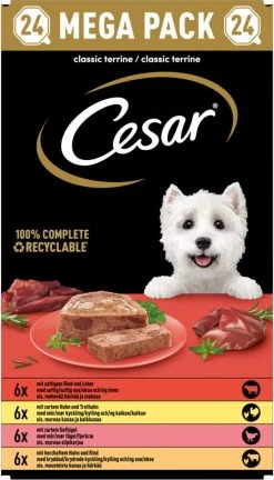 Cesar Classic Mix Paté Hondenvoer Maaltijdkuipjes 24 X 150 G -Hondenbenodigdheden 686x1200 1