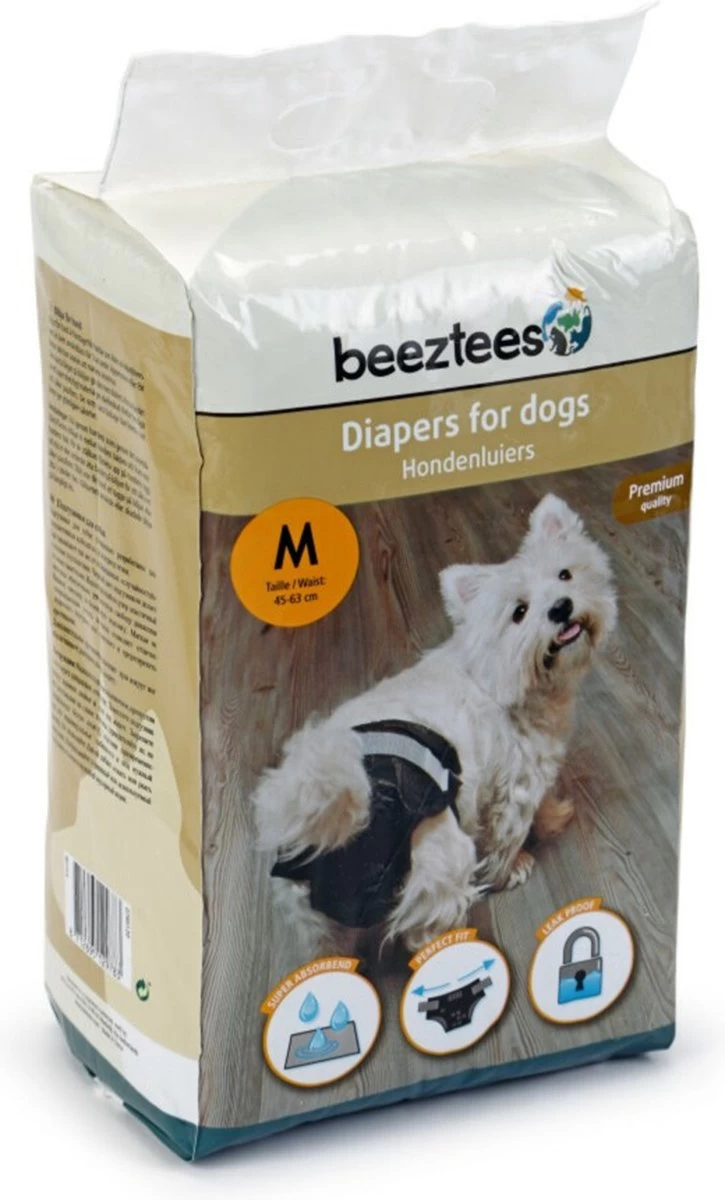 Beeztees - Hondenluier - Zwart - M - 12ST 4 Beeztees - Hondenluier - Zwart - M - 12ST - Afbeelding 2