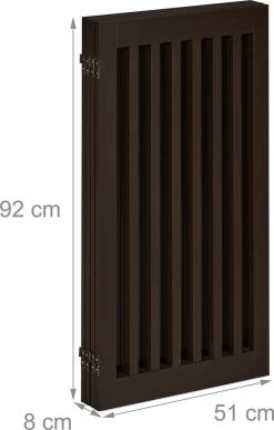 Relaxdays Veiligheidshekje Hout - 92 Cm Hoog - Kinderhek - Hondenhek - Inklapbaar - Bruin - 4 Panelen -Hondenbenodigdheden 766x1200