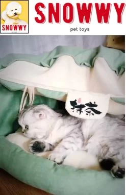 SNOWWY - Kattentunnel Met Kattenmand In één - Origineel En Uniek Design - Kattenhuis - Kattenhuis - Kat Kussen - Kattenbed - Matcha Groen -Hondenbenodigdheden 775x1200 8