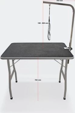 Honden Trimtafel Met Enkele Aanlijnoptie, 760 Mm Hoog, Inklapbaar; Kniptafel - Wastafel Met Lus Zwart / Grijs - Verzorgingstafel Voor Huisdieren - Multistrobe -Hondenbenodigdheden 798x1200