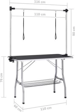 VIDAXL Hondentrimtafel Verstelbaar Met 2 Lussen En Opbergschap 27 VIDAXL Hondentrimtafel Verstelbaar Met 2 Lussen En Opbergschap -Hondenbenodigdheden 808x1200