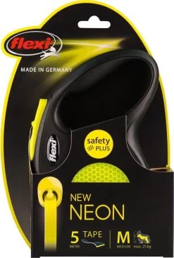 Flexi New Neon Tape - Hondenriem - Geel/Zwart - M - 5 M - (<25 Kg) -Hondenbenodigdheden 808x1200 3