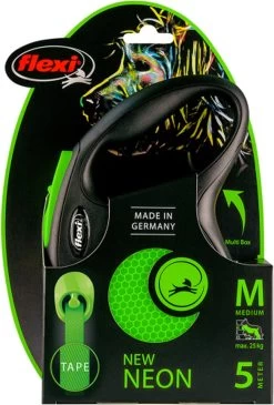 Flexi New Neon Tape - Hondenriem - Zwart/Groen - M - 5 M - (<25 Kg) -Hondenbenodigdheden 812x1200 2