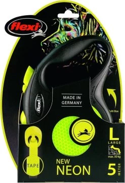 Flexi New Neon Tape - Hondenriem - Geel/Zwart - L - 5 M - (<50 Kg) 23 Flexi New Neon Tape - Hondenriem - Geel/Zwart - L - 5 M - (<50 Kg) -Hondenbenodigdheden 819x1200