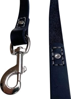 Hondenriem - 220cm – Zwarte Riem - Leren Hondenriem Met Stiksels – 100% Volnerfleer - Hond - Leer - Leder 12 Hondenriem - 220cm – Zwarte Riem - Leren Hondenriem Met Stiksels – 100% Volnerfleer - Hond - Leer - Leder -Hondenbenodigdheden 856x1200 3