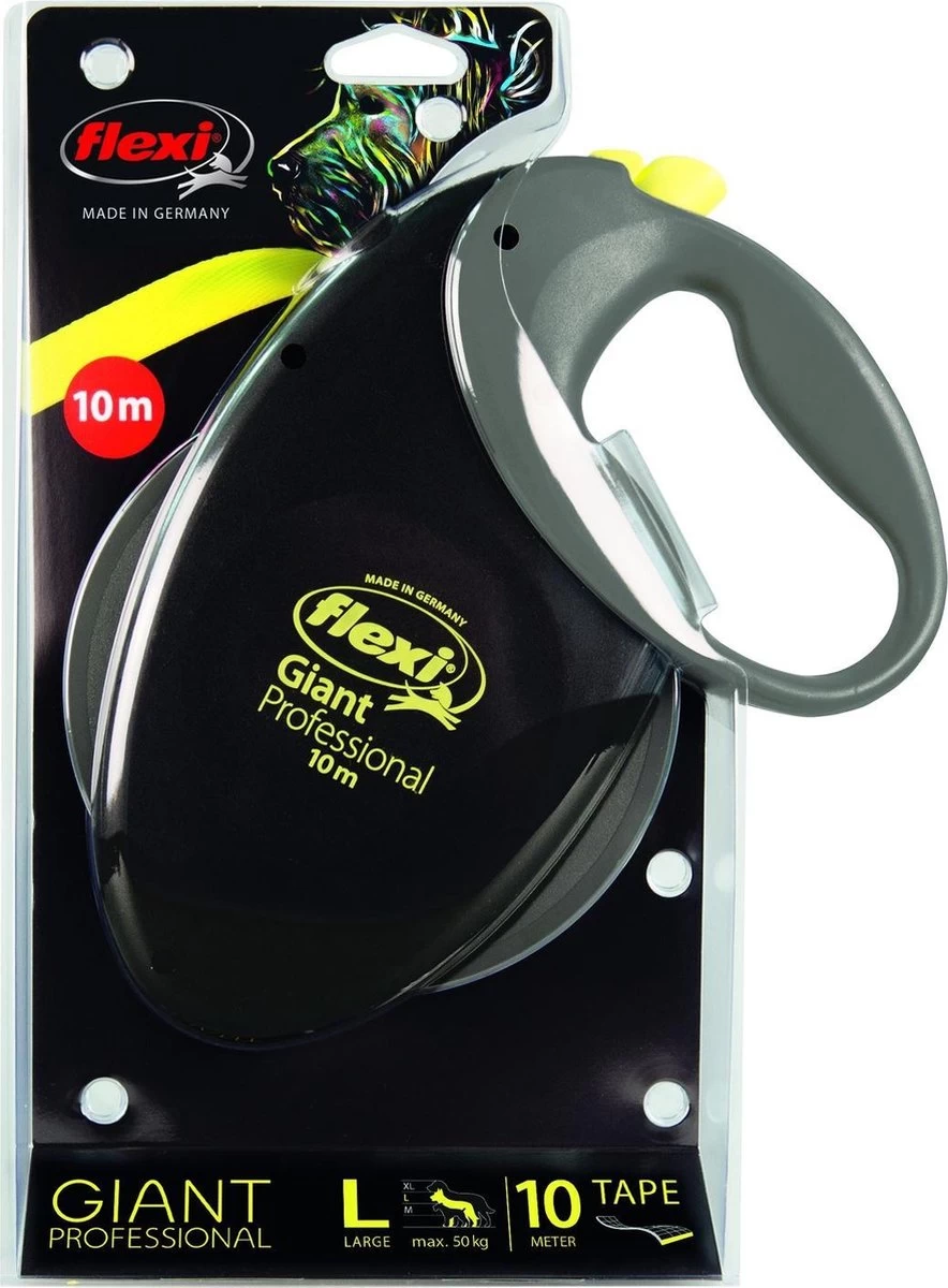 Flexi Giant Tape - Hondenriem - Zwart/Geel - L - 10 M - (<50 Kg) 11 Flexi Giant Tape - Hondenriem - Zwart/Geel - L - 10 M - (<50 Kg) - Afbeelding 9