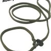Abany Quality Design 1.80 Mtr Jachtgroen - Jachtlijn - Dubbele Stop - Retrieverlijn - Gentle Leader - Lijn Leiband Met Halsband - Sliplijn Met Stop – Half Slip - Puppylijn - Vanglijn - Mantrailing - 1R1909