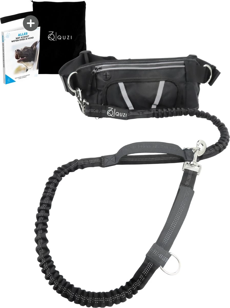 Canicross Looplijn Hond Met Heupriem Voor Hardlopen - Elastische Handsfree Hondenriem - Honden Trainingslijn - 150/200cm - Grijs 3 Canicross Looplijn Hond Met Heupriem Voor Hardlopen - Elastische Handsfree Hondenriem - Honden Trainingslijn - 150/200cm - Grijs