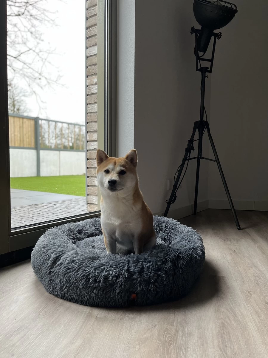 Happysnoots Hondenmand Met Rits - 80cm - Hondenbed - Donut Dog Bed - Fluffy - Grijs - Wasbaar 10 Happysnoots Hondenmand Met Rits - 80cm - Hondenbed - Donut Dog Bed - Fluffy - Grijs - Wasbaar - Afbeelding 8