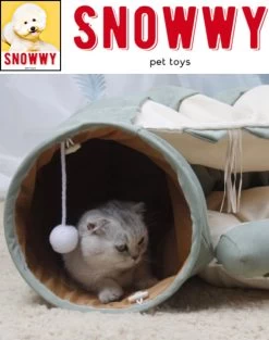 SNOWWY - Kattentunnel Met Kattenmand In één - Origineel En Uniek Design - Kattenhuis - Kattenhuis - Kat Kussen - Kattenbed - Matcha Groen -Hondenbenodigdheden 947x1200 3