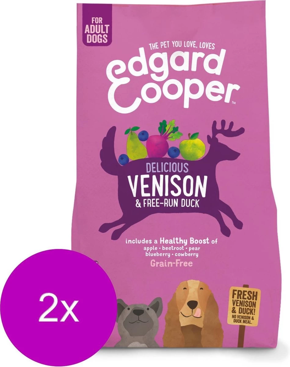 Edgard & Cooper Verse Hert & Scharreleend Brok - Voor Volwassen Honden - Hondenvoer - 2 X 2.5kg 3 Edgard & Cooper Verse Hert & Scharreleend Brok - Voor Volwassen Honden - Hondenvoer - 2 X 2.5kg