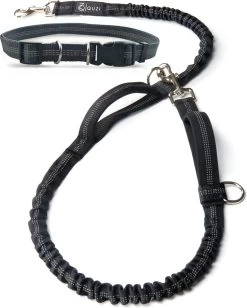 Canicross Looplijn Hond Met Heupriem Voor Hardlopen - Elastische Handsfree Hondenriem - Honden Trainingslijn - 150/210cm - Zwart