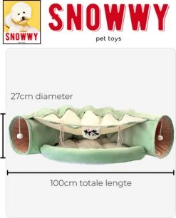 SNOWWY - Kattentunnel Met Kattenmand In één - Origineel En Uniek Design - Kattenhuis - Kattenhuis - Kat Kussen - Kattenbed - Matcha Groen -Hondenbenodigdheden 968x1200 2