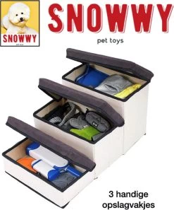 SNOWWY - Hondentrap Met Opslagruimte - Honden Loopplank Met Handige Opslagvakje - Hondenloopplanken - Inklapbaar - Huisdier Opstap - Hondentrapje - Grijs -Hondenbenodigdheden 999x1200 15